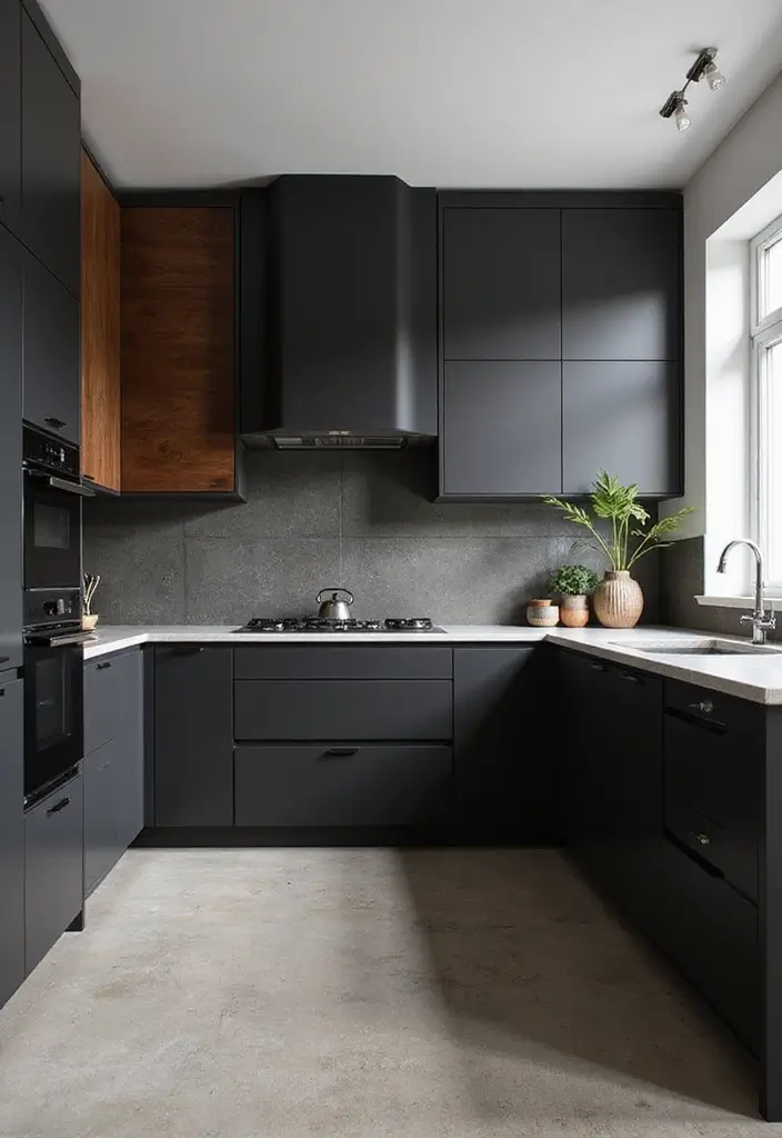 13 Modern Kitchen Cabinet Colors That Are Taking Over (Get Ready to Be Inspired!) - 11. Matte Black: Sleek and Stylish