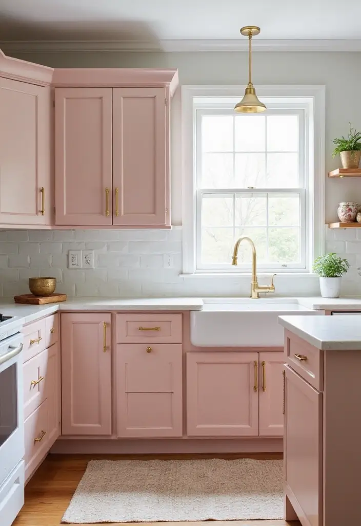 13 Modern Kitchen Cabinet Colors That Are Taking Over (Get Ready to Be Inspired!) - 4. Dusty Pink: A Soft Statement