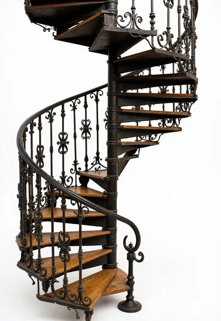 13 Vintage Staircase Styles That Bring Timeless Charm to Your Home (#5 Is Stunning!) - 13. Vintage Metal Staircases