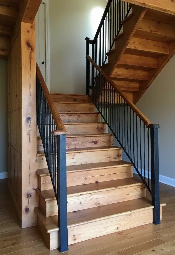13 Vintage Staircase Styles That Bring Timeless Charm to Your Home (#5 Is Stunning!) - 2. Rustic Farmhouse Charm