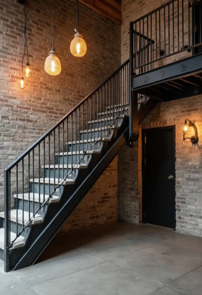 13 Vintage Staircase Styles That Bring Timeless Charm to Your Home (#5 Is Stunning!) - 7. Bold Industrial Style