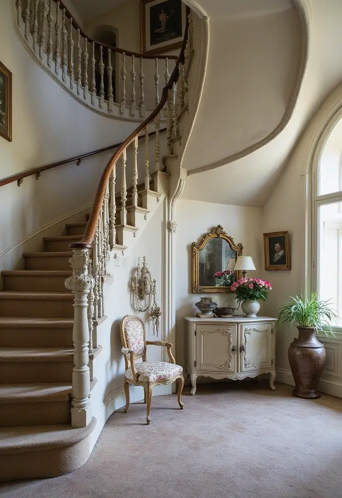 13 Vintage Staircase Styles That Bring Timeless Charm to Your Home (#5 Is Stunning!) - 8. Enchanting French Country