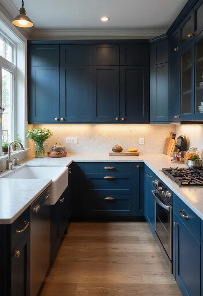 14 Classic Kitchen Cabinet Colors That Will Never Go Out of Style! - 3. Navy Blue