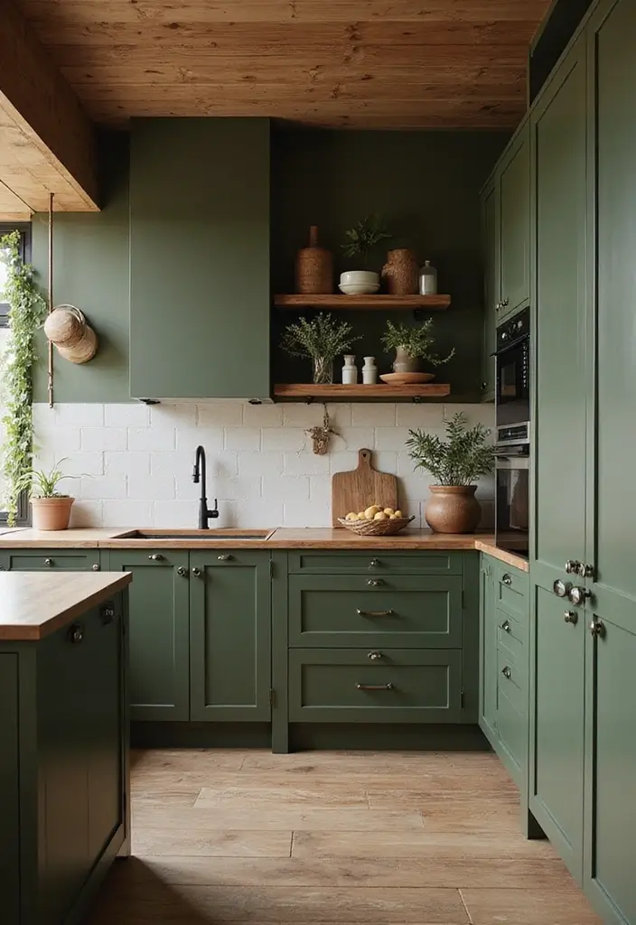 14 Classic Kitchen Cabinet Colors That Will Never Go Out of Style! - 8. Deep Olive Green