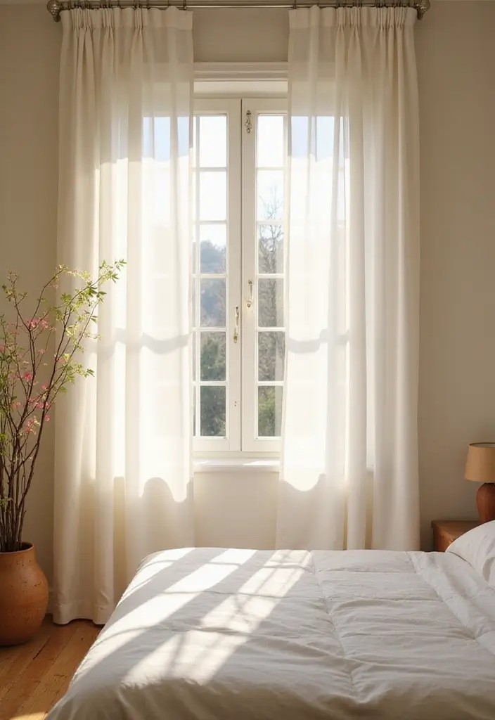 14 Cozy Spring Bedroom Decor Tips That Will Make Your Space Feel Like a Retreat! - 6. Use Light, Breezy Drapes