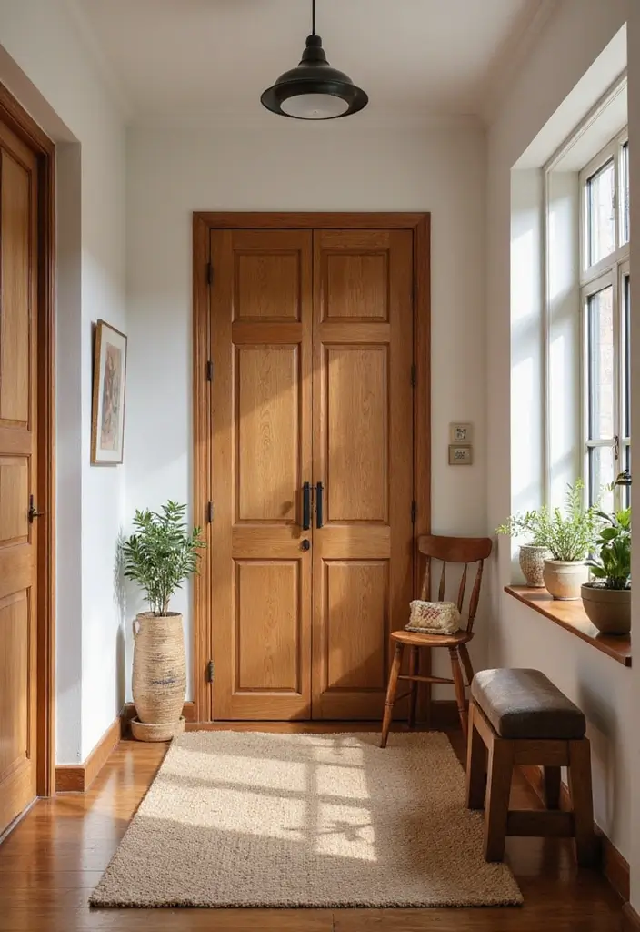 14 Entryway Wood Wall Ideas That'll Make a Stunning First Impression (Guests Will Love #3!) - 11. Mid-Century Modern Wood Panels