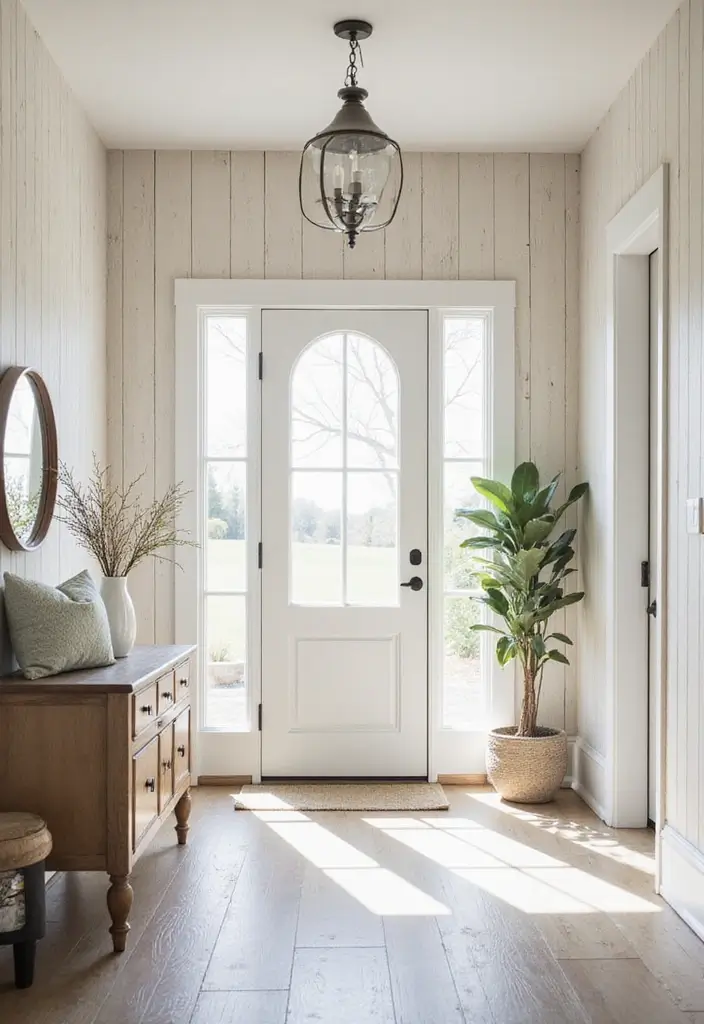 14 Entryway Wood Wall Ideas That'll Make a Stunning First Impression (Guests Will Love #3!) - 7. Whitewashed Wood Walls