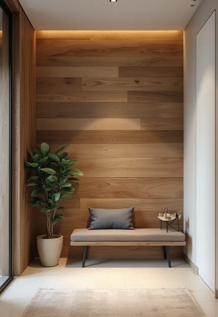 14 Entryway Wood Wall Ideas That'll Make a Stunning First Impression (Guests Will Love #3!) - 9. Layered Wood Panels
