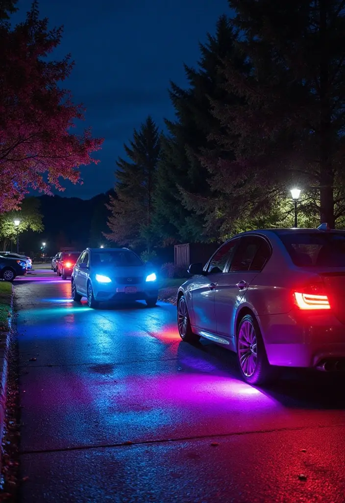 14 Magical Driveway Lighting Designs That Will Brighten Your Path! - 14. Under-Glow Lighting for Vehicles
