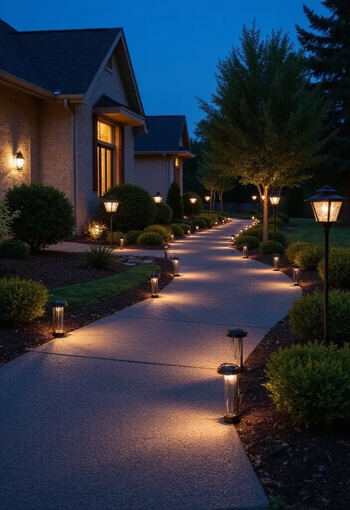 14 Magical Driveway Lighting Designs That Will Brighten Your Path! - 4. Solar-Powered Pathway Lights