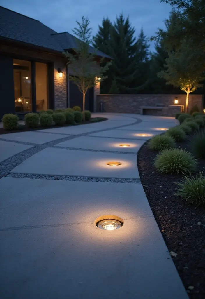 14 Magical Driveway Lighting Designs That Will Brighten Your Path! - 7. Recessed Driveway Lights