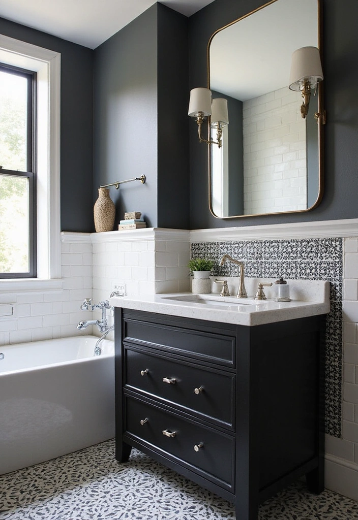 14 Modern Powder Room Designs That Redefine Chic (Get Inspired by #8!) - 1. Bold Black and White