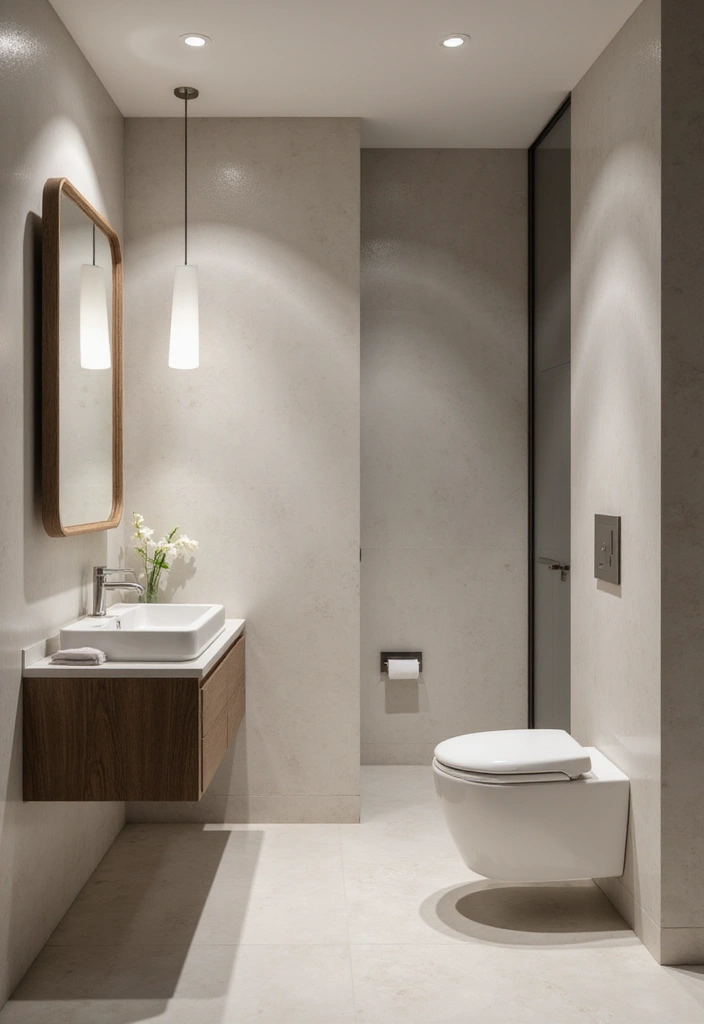 14 Modern Powder Room Designs That Redefine Chic (Get Inspired by #8!) - 13. Floating Fixtures