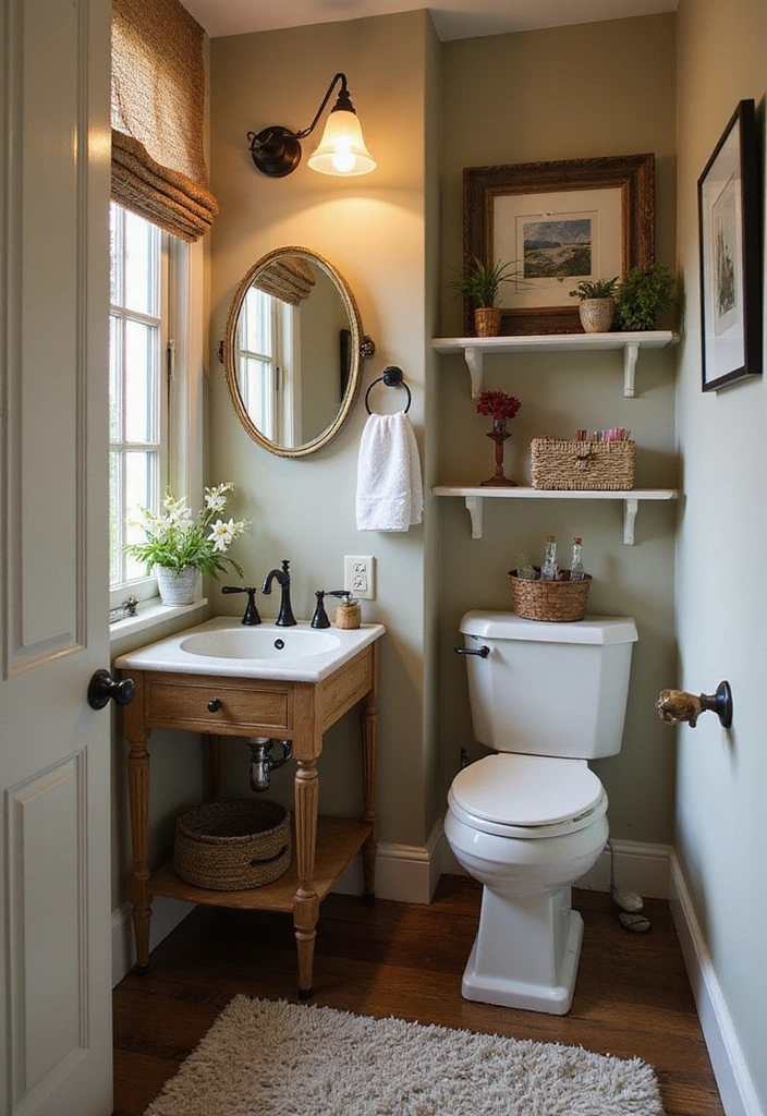 14 Modern Powder Room Designs That Redefine Chic (Get Inspired by #8!) - 6. Vintage Modern Fusion