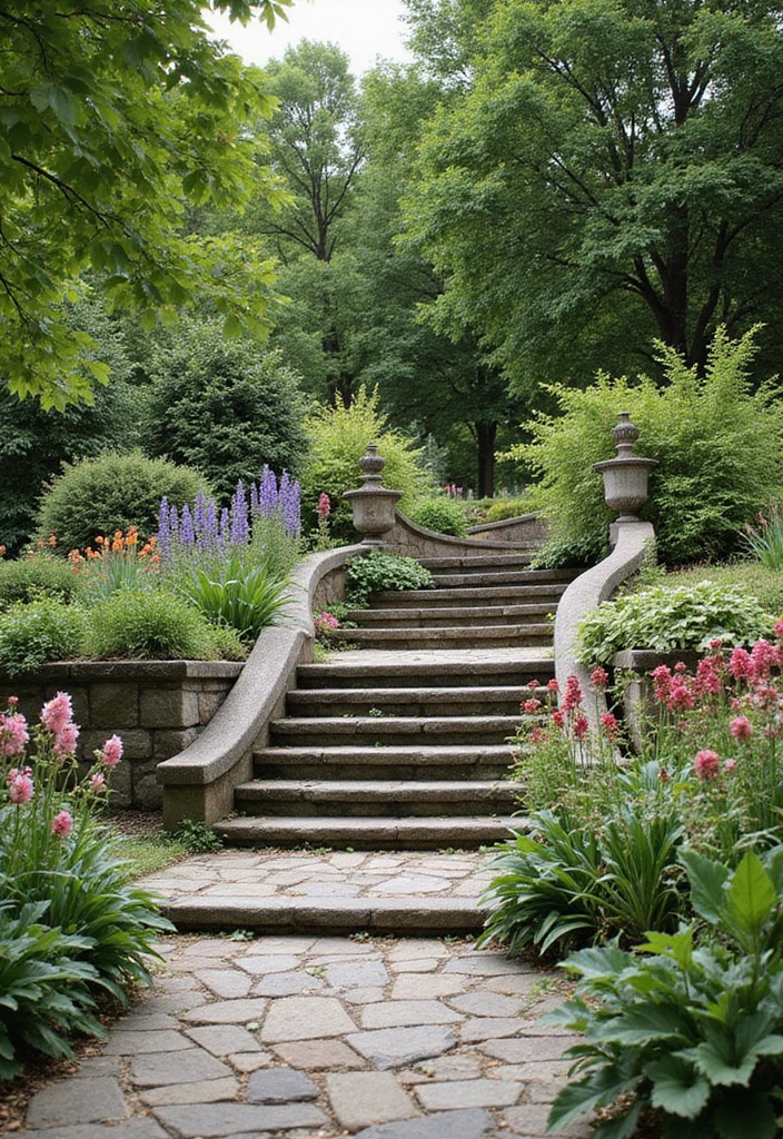 14 Outdoor Staircase Ideas That Will Turn Your Garden Into a Fairytale Oasis! - 2. Elegant Stone Steps