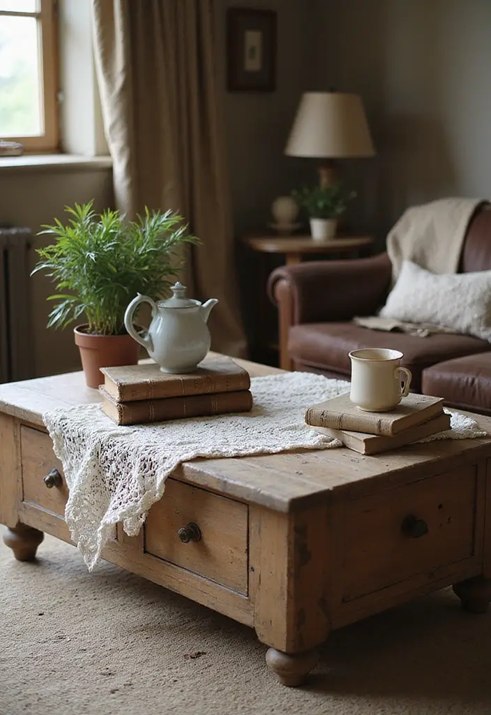 14 Rustic Vintage Decor Ideas That'll Bring Cozy Charm to Your Home! - 1. Distressed Wooden Furniture