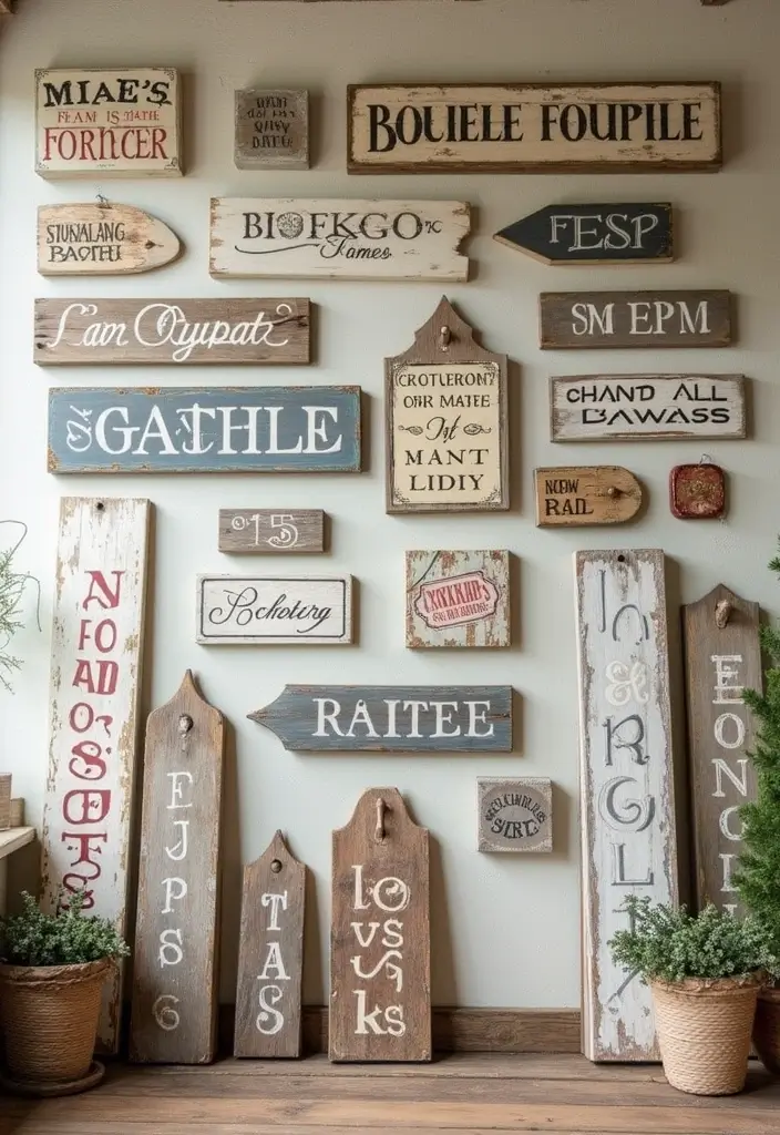 14 Rustic Vintage Decor Ideas That'll Bring Cozy Charm to Your Home! - 2. Vintage Farmhouse Signs