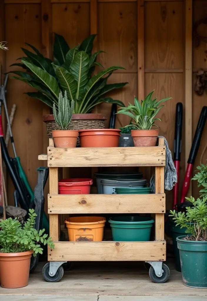 14 Shed Organization Ideas That Will Make Your Neighbors Jealous! - 10. Rolling Storage Carts