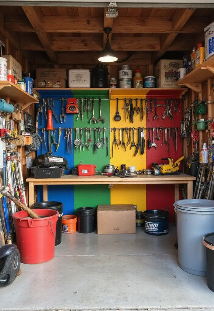 14 Shed Organization Ideas That Will Make Your Neighbors Jealous! - 12. Color-Coded Zones