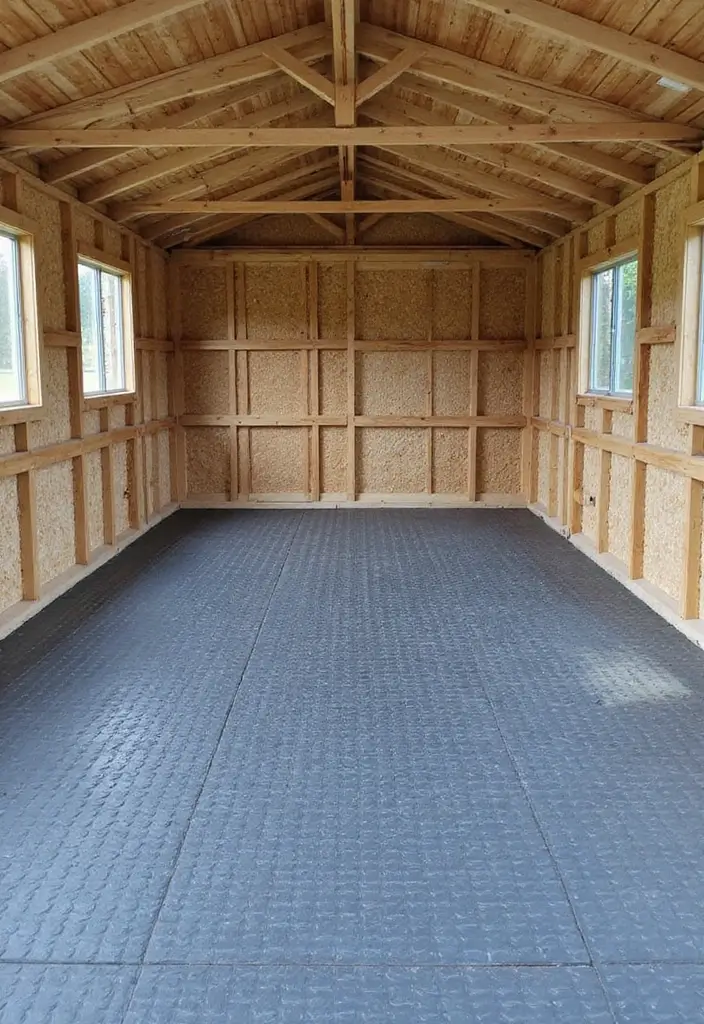 14 Shed Organization Ideas That Will Make Your Neighbors Jealous! - 14. Outdoor-Friendly Flooring