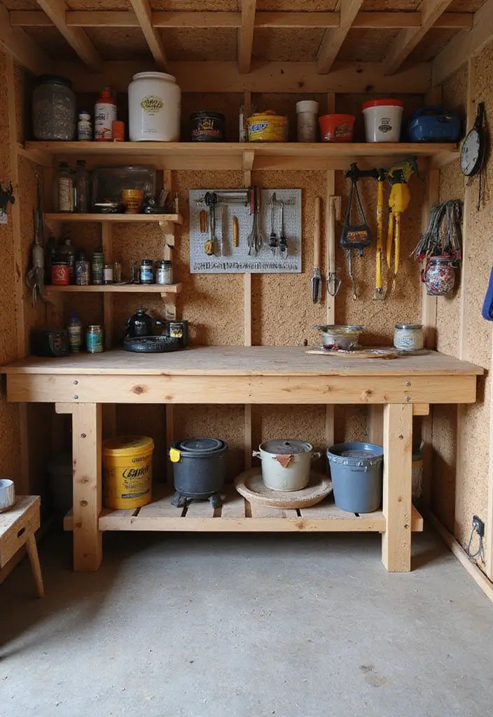 14 Shed Organization Ideas That Will Make Your Neighbors Jealous! - 4. DIY Shed Workbench