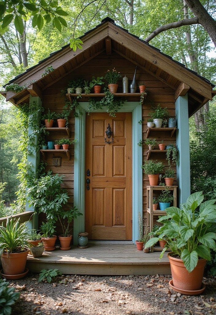 14 Shed Organization Ideas That Will Make Your Neighbors Jealous! - 5. Nature-Inspired Decor