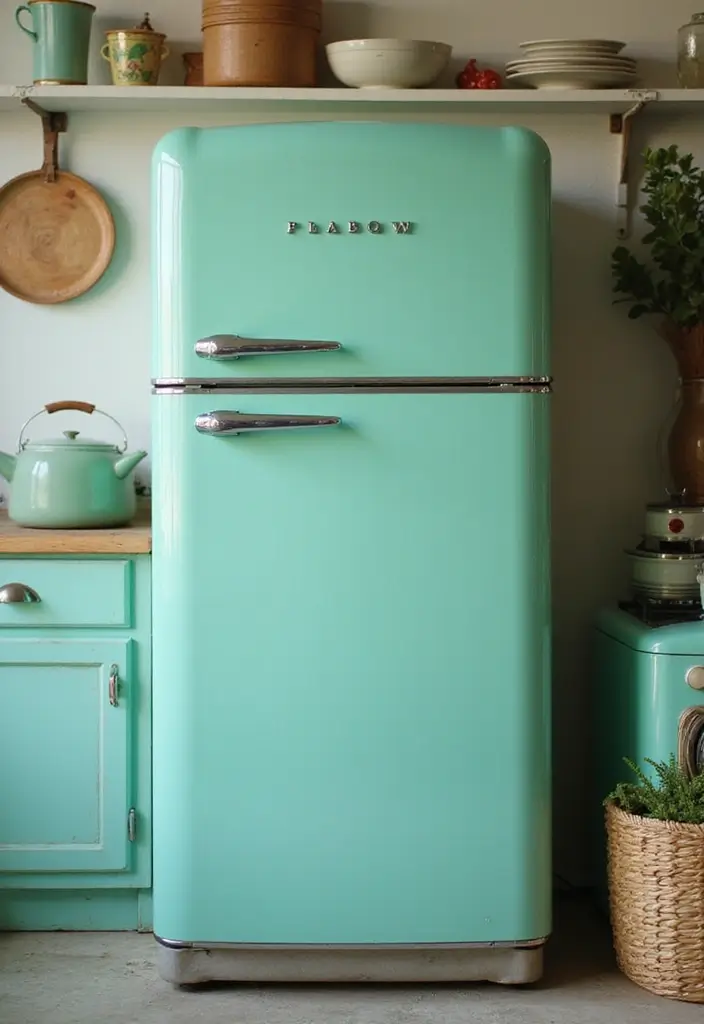14 Vintage Kitchen Decor Ideas That Will Make You Fall in Love with Cooking Again! - 1. Retro Refrigerators
