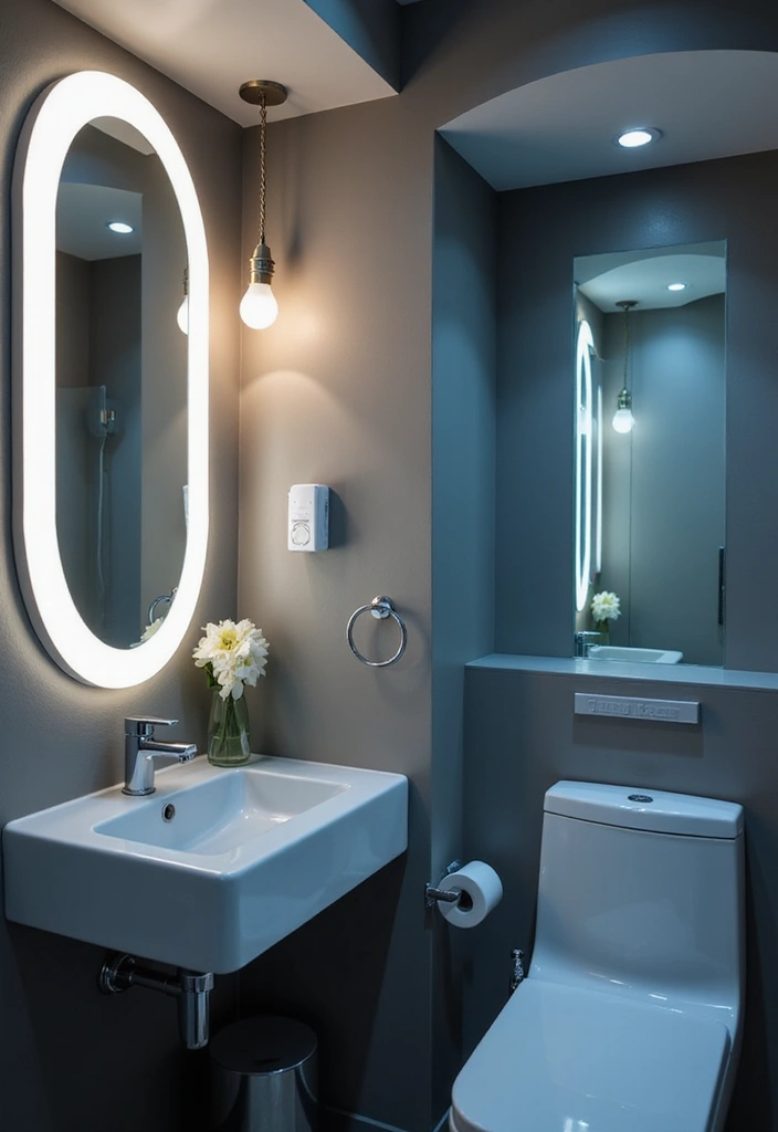 15 Ambient Lighting Ideas That Will Transform Your Powder Room Into a Spa-Like Retreat! - 15. Smart Lighting Solutions