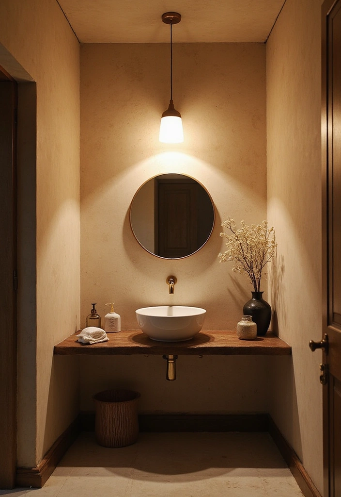 15 Ambient Lighting Ideas That Will Transform Your Powder Room Into a Spa-Like Retreat! - 3. Elegant Pendant Lighting