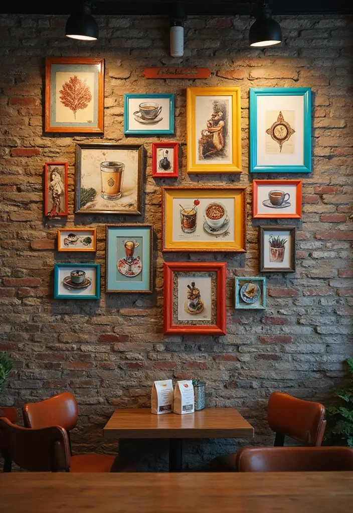 15 Coffee Bar Decor Ideas That Will Spark Joy Every Morning (Check Out #8!) - 4. Gallery Wall of Coffee Art