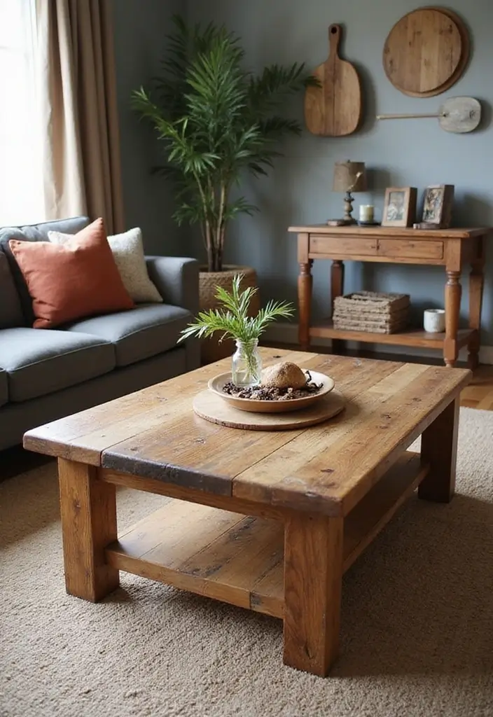 15 DIY Coffee Table Ideas That Are So Easy, You’ll Want to Make Them All This Weekend! - 6. Reclaimed Wood Table