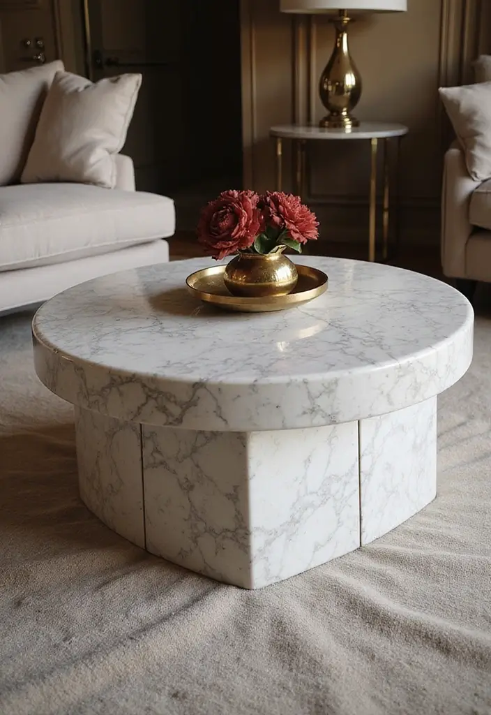 15 Designer Coffee Tables That Are Worth Every Penny (And How to Style Yours Like a Pro!) - 12. The Luxe Marble Finish
