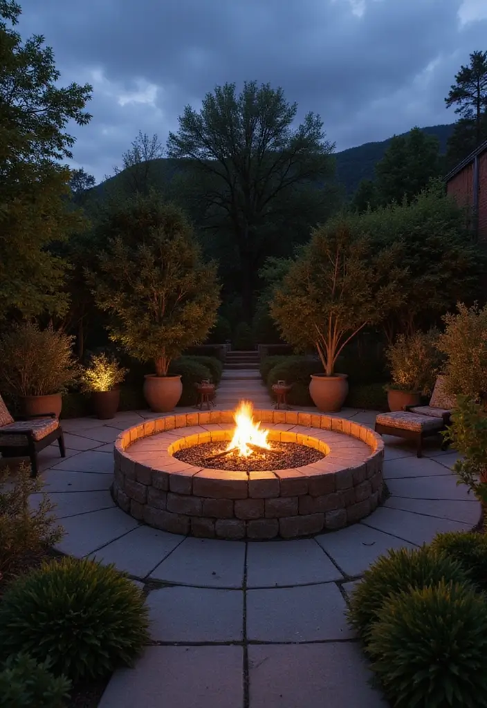 15 Eco-Friendly Round Garden Ideas That Will Save the Planet (and Your Wallet!) - 5. Circular Fire Pit Garden