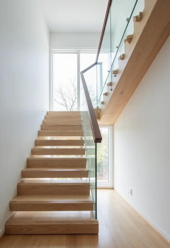 15 Modern Staircase Ideas That'll Elevate Your Home's Style Instantly! - 10. Open Risers for a Spacious Feel