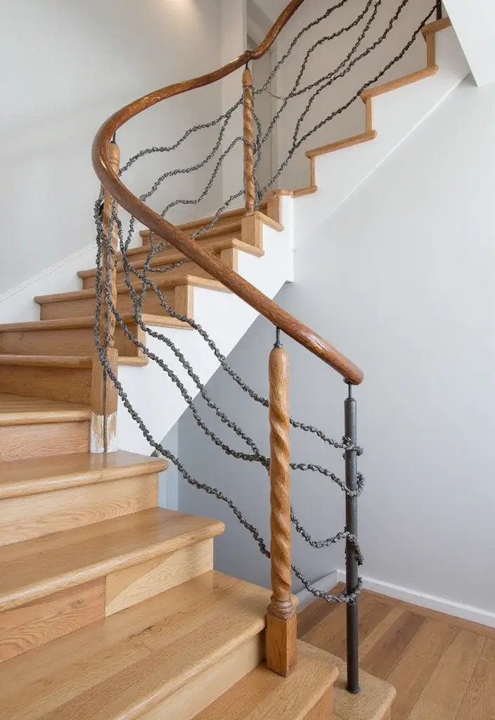 15 Modern Staircase Ideas That'll Elevate Your Home's Style Instantly! - 13. Unique Handrail Designs
