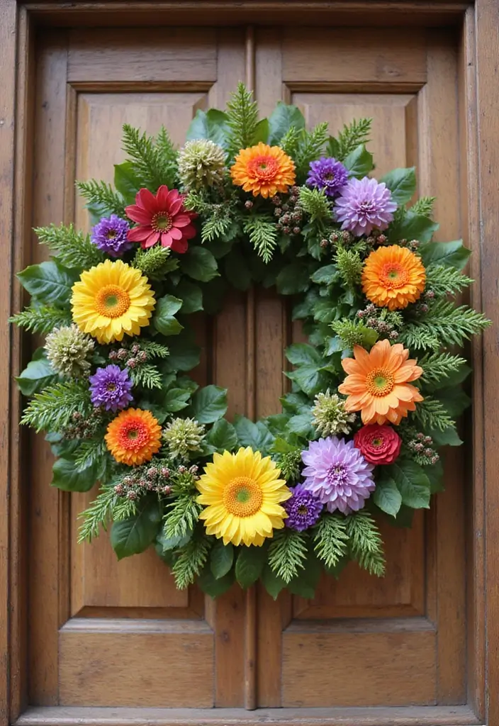 15 Outdoor Spring Decor Ideas That Will Make Your Patio the Envy of the Neighborhood (#9 Is a Game-Changer!) - 1. Floral Wreaths as Door Decor