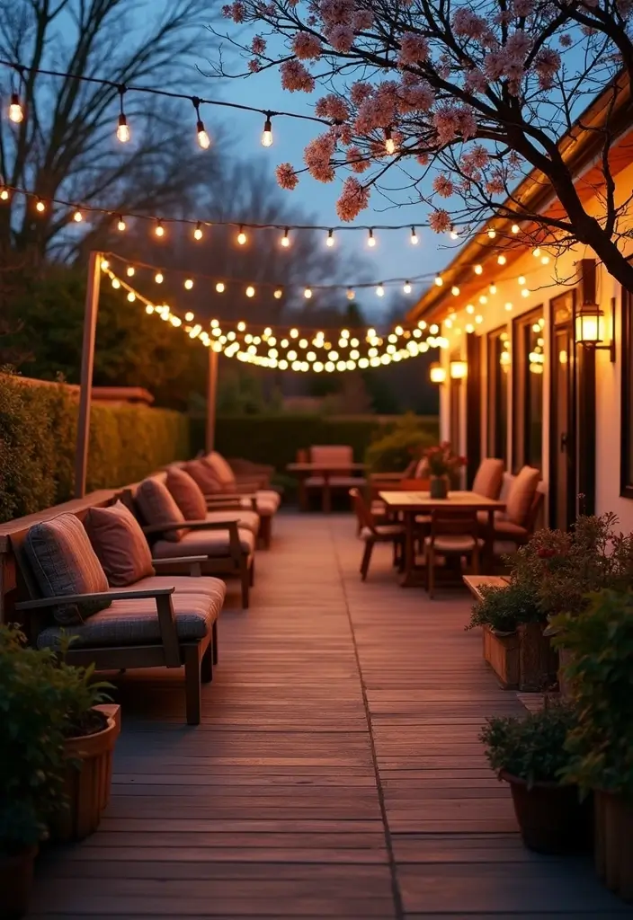 15 Outdoor Spring Decor Ideas That Will Make Your Patio the Envy of the Neighborhood (#9 Is a Game-Changer!) - 4. String Lights for Magical Evenings