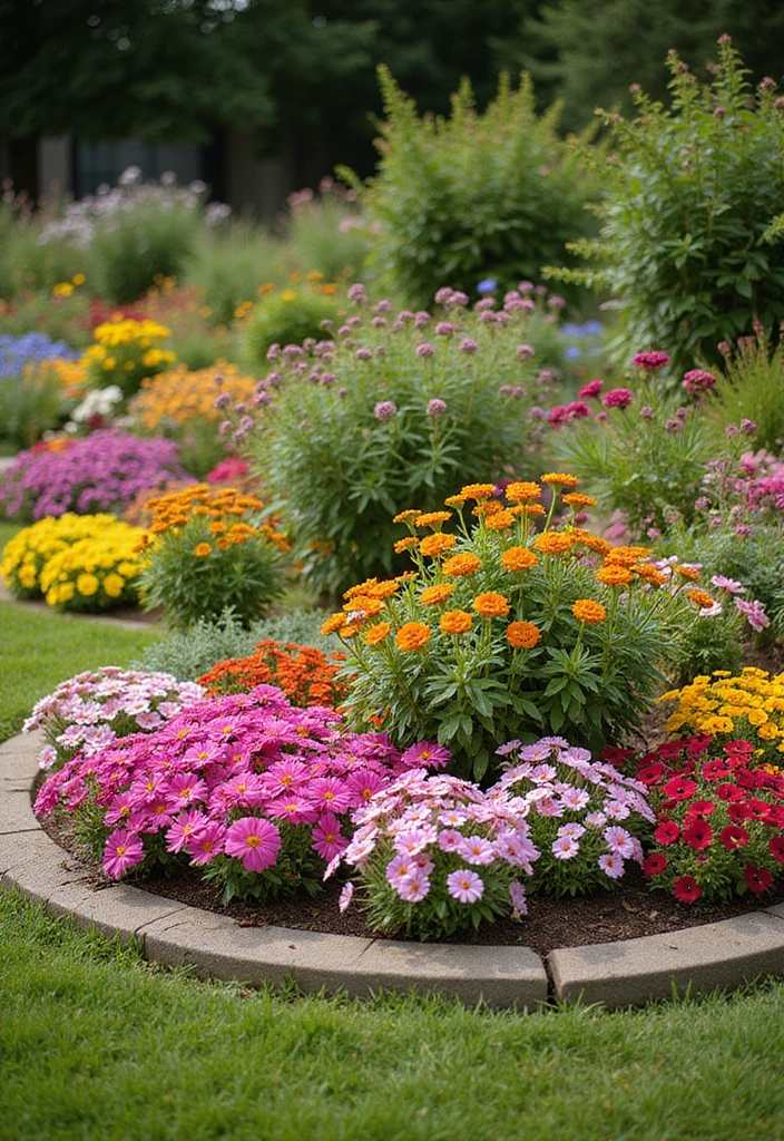 16 Gorgeous Round Flower Bed Ideas That Will Make Your Neighbors Envy You! - 15. Butterfly and Pollinator Haven