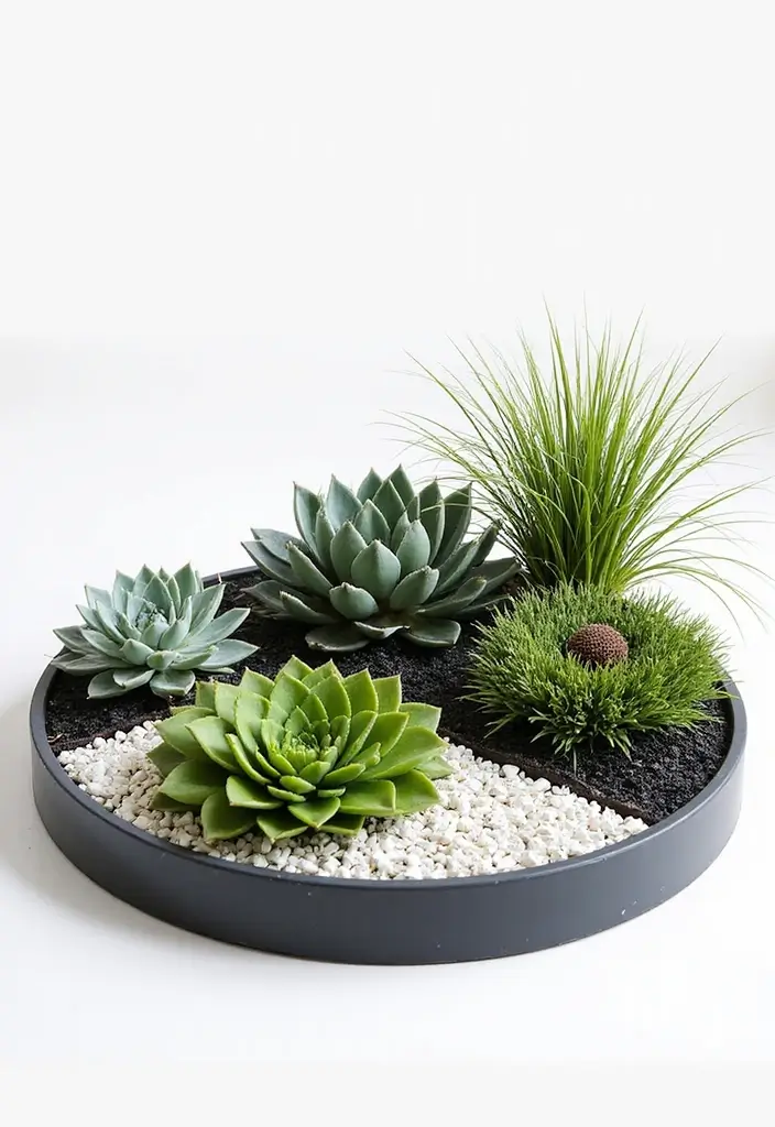 16 Gorgeous Round Flower Bed Ideas That Will Make Your Neighbors Envy You! - 3. Modern Minimalist