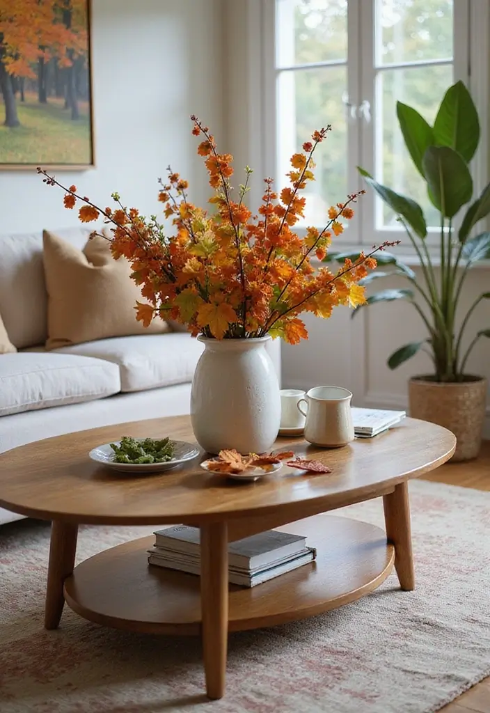 16 Luxury Coffee Table Ideas That Will Make Your Space Feel Like a High-End Hotel! - 14. Seasonal Decor