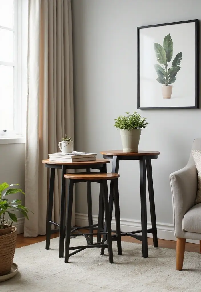 16 Small Space Coffee Table Ideas That Maximize Style and Function (You’ll Love #10!) - 1. Nesting Tables: Versatility at Its Best
