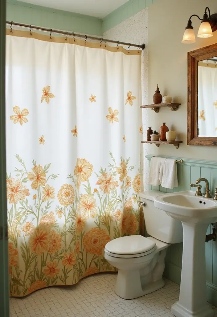 17 Chic Vintage Bathroom Ideas That Will Make You Feel Like Royalty! - 11. Retro Shower Curtains