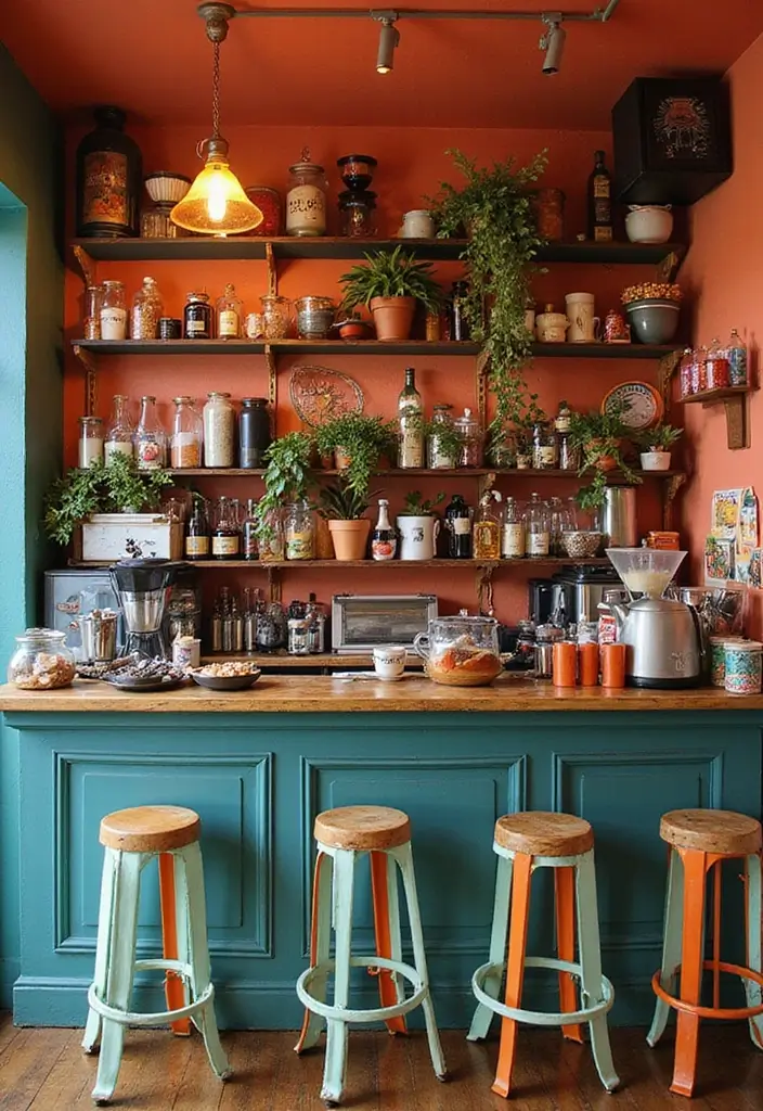 17 Elegant Coffee Bar Styles That Will Elevate Your Entertaining Game (Wait Until You See #4!) - 16. Artistic Flair