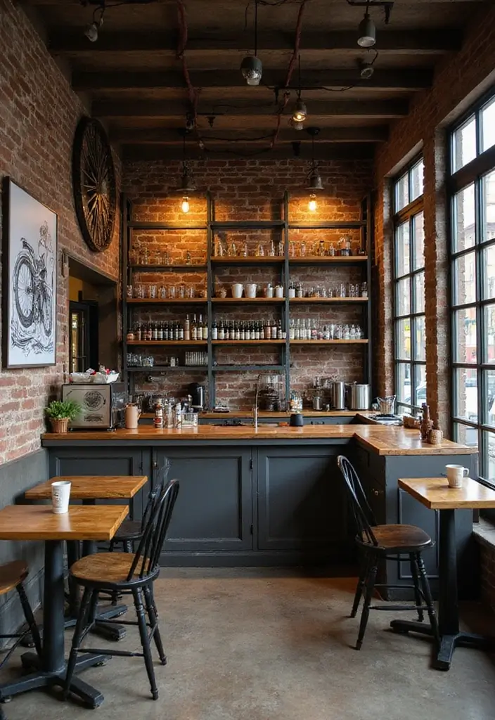 17 Elegant Coffee Bar Styles That Will Elevate Your Entertaining Game (Wait Until You See #4!) - 3. Industrial Chic
