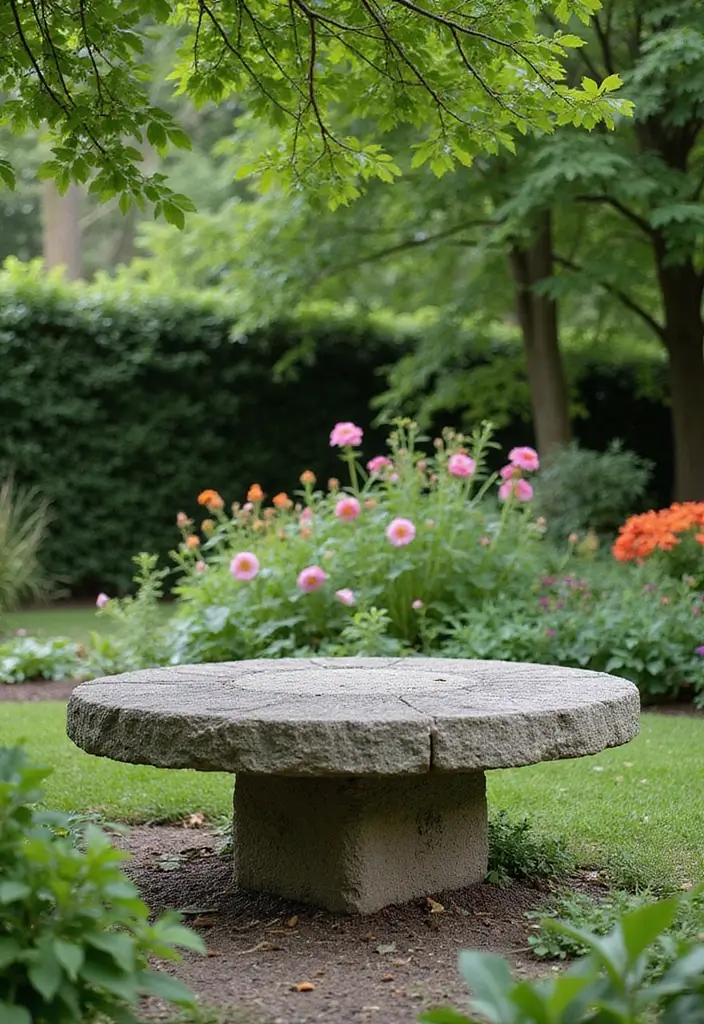 17 Round Garden Focal Points That Will Wow Your Guests (Don't Miss #3!) - 13. Round Stone Benches