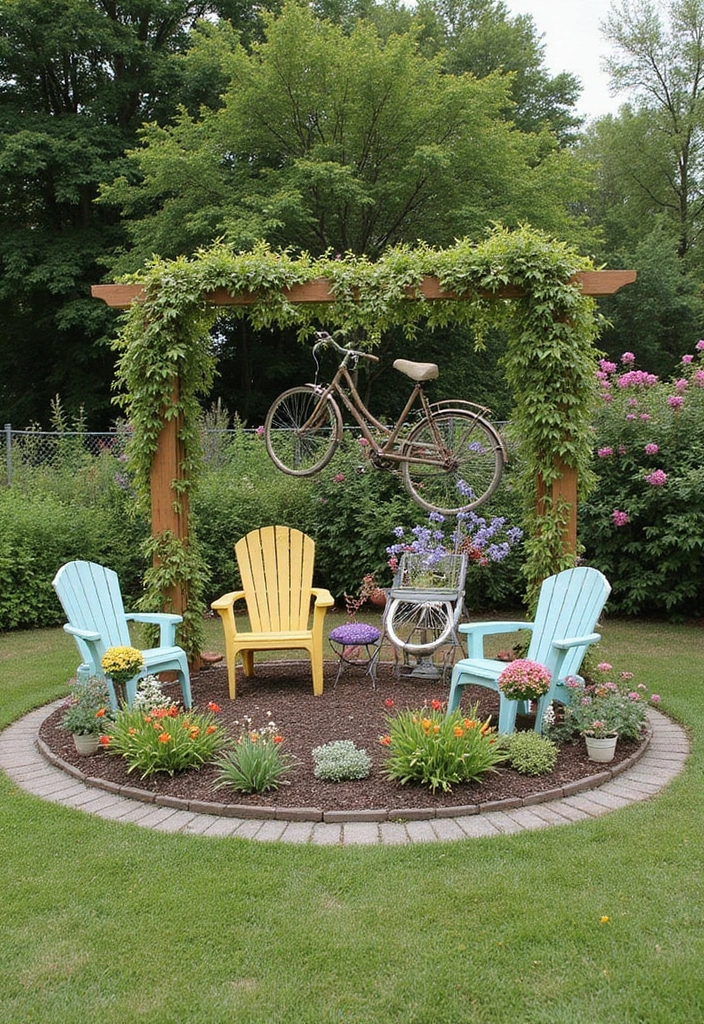 17 Round Garden Focal Points That Will Wow Your Guests (Don't Miss #3!) - 14. Circular Vintage Decor