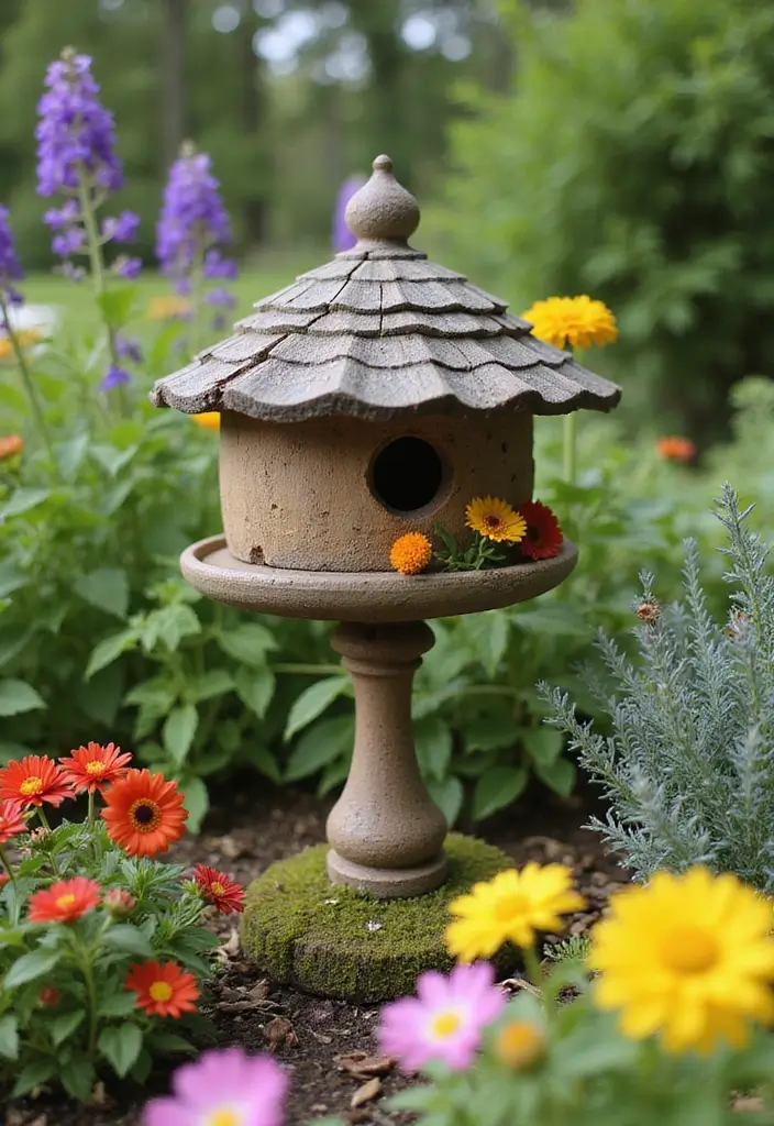 17 Round Garden Focal Points That Will Wow Your Guests (Don't Miss #3!) - 15. Round Bird Houses