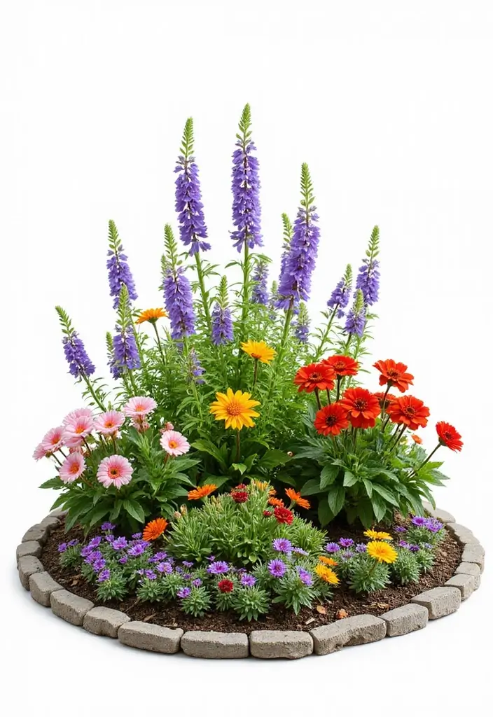 17 Round Garden Focal Points That Will Wow Your Guests (Don't Miss #3!) - 2. Round Flower Beds