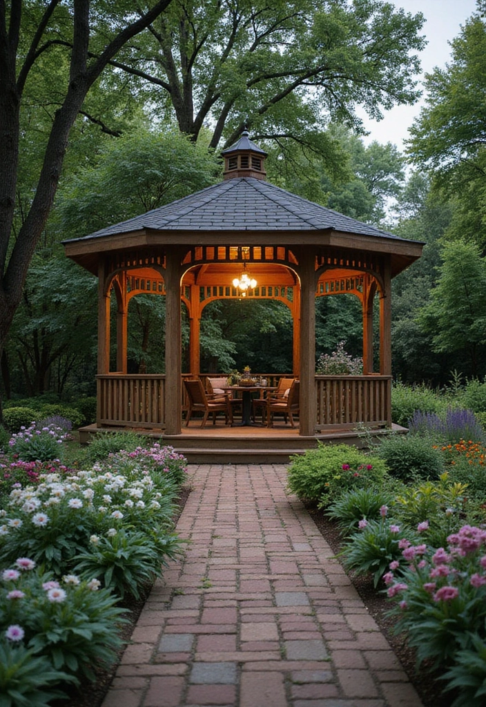 17 Round Garden Focal Points That Will Wow Your Guests (Don't Miss #3!) - 3. Gazebo Gardens