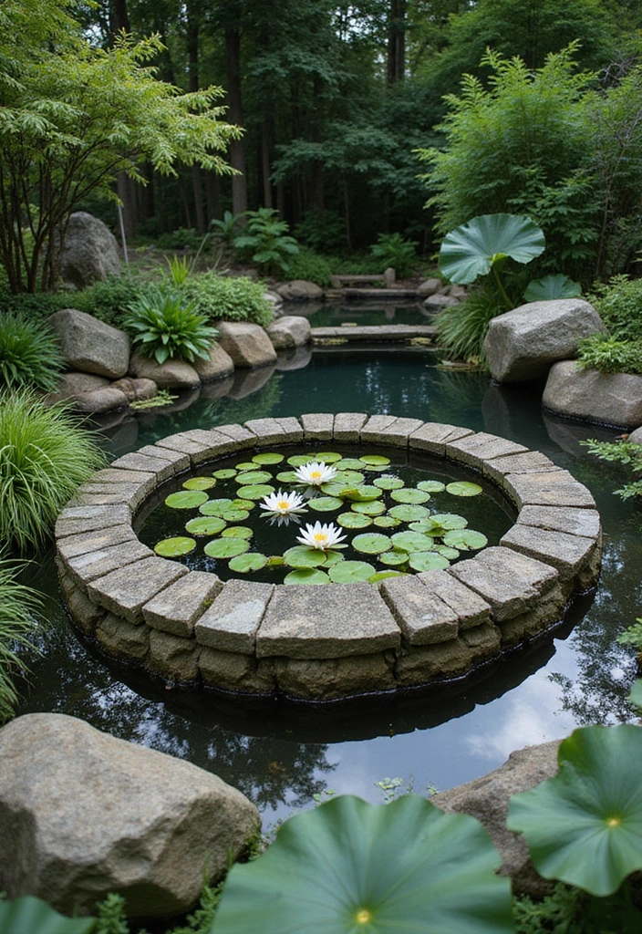17 Round Garden Focal Points That Will Wow Your Guests (Don't Miss #3!) - 6. Round Ponds or Water Features
